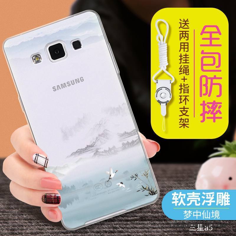 Samsung Galaxy A5 2015 Coque De Téléphone Bleu Transparent Étoile Incassable Protection Fluide Doux