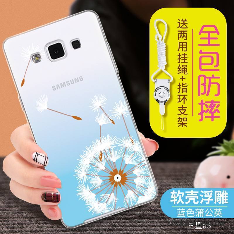 Samsung Galaxy A5 2015 Coque De Téléphone Bleu Transparent Étoile Incassable Protection Fluide Doux