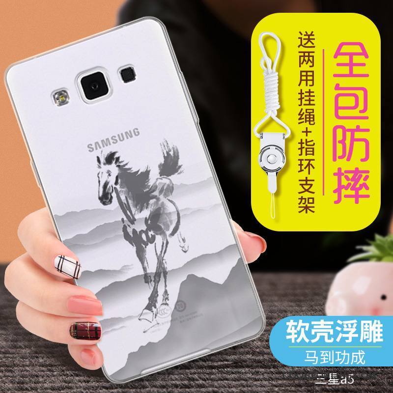 Samsung Galaxy A5 2015 Coque De Téléphone Bleu Transparent Étoile Incassable Protection Fluide Doux