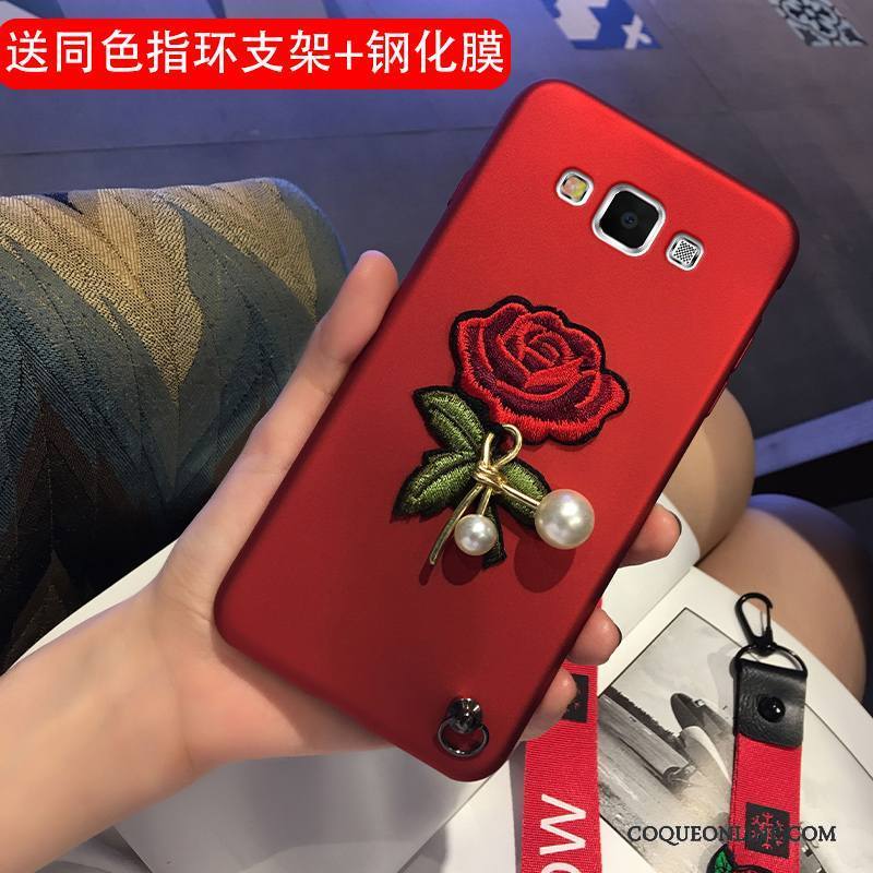 Samsung Galaxy A5 2015 Coque Incassable Étui Tout Compris Protection Tendance Rouge Étoile