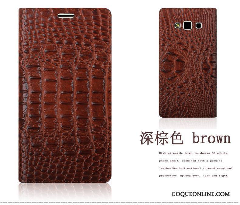 Samsung Galaxy A5 2015 Crocodile Modèle Étoile Étui En Cuir Coque De Téléphone Téléphone Portable Housse Rouge