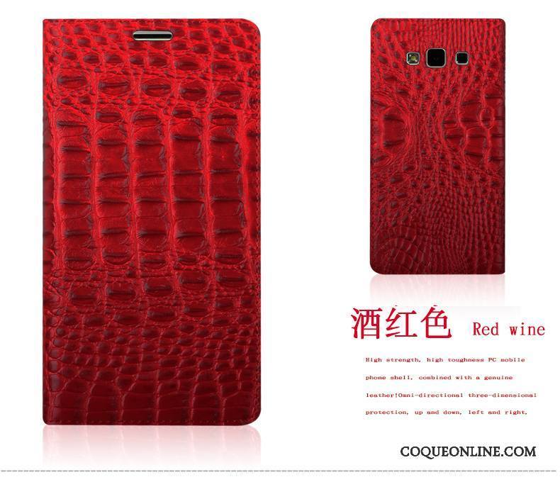 Samsung Galaxy A5 2015 Crocodile Modèle Étoile Étui En Cuir Coque De Téléphone Téléphone Portable Housse Rouge