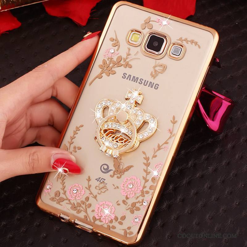 Samsung Galaxy A5 2015 Or Silicone Tendance Étui Anneau Fluide Doux Coque