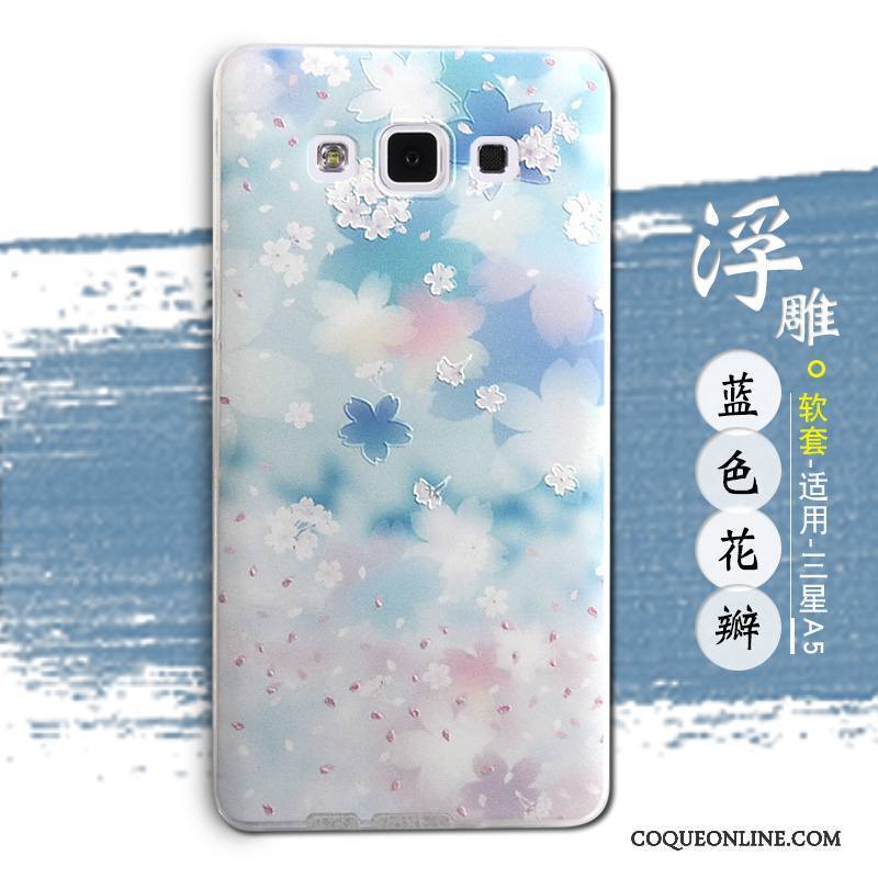 Samsung Galaxy A5 2015 Rose Coque Gaufrage Téléphone Portable Silicone Fluide Doux Étoile