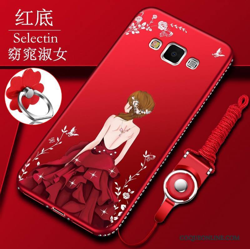 Samsung Galaxy A5 2015 Silicone Tout Compris Coque Étoile Incassable Rouge Fluide Doux