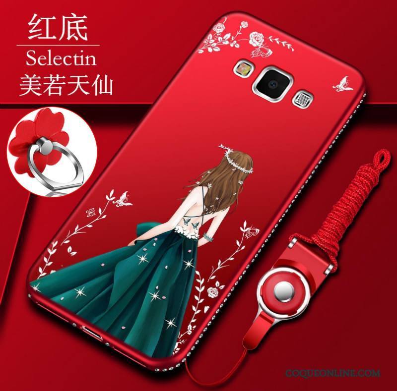 Samsung Galaxy A5 2015 Silicone Tout Compris Coque Étoile Incassable Rouge Fluide Doux