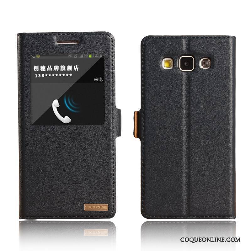 Samsung Galaxy A5 2015 Étui Protection Étoile Téléphone Portable Cuir Véritable Coque De Téléphone Jaune