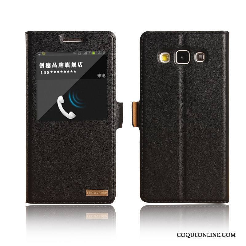 Samsung Galaxy A5 2015 Étui Protection Étoile Téléphone Portable Cuir Véritable Coque De Téléphone Jaune