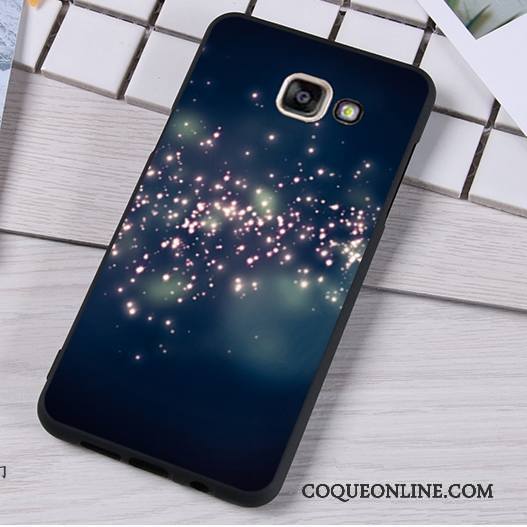 Samsung Galaxy A5 2016 Coque De Téléphone Délavé En Daim Clair Noir Étoile Fluide Doux Silicone