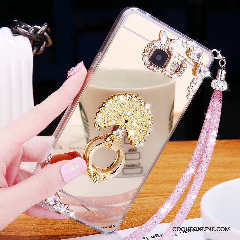 Samsung Galaxy A5 2016 Coque Miroir Incassable Fluide Doux Silicone Rose Étui Tendance