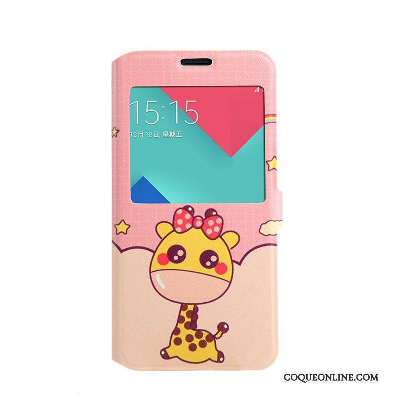 Samsung Galaxy A5 2016 Coque Multicolore Fleurs Étoile Ouvrir La Fenêtre Protection Housse Étui