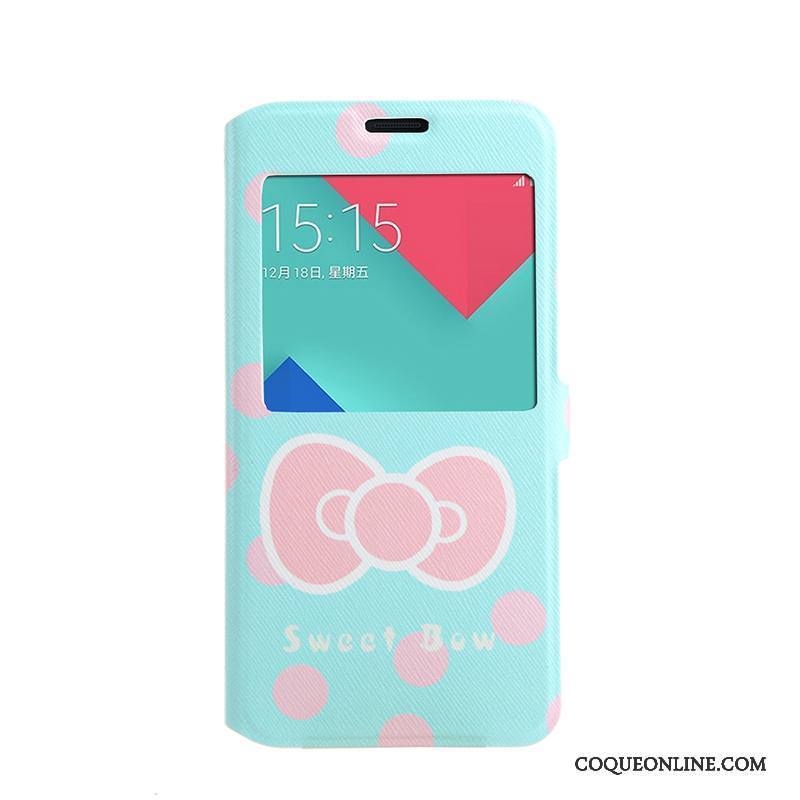 Samsung Galaxy A5 2016 Coque Multicolore Fleurs Étoile Ouvrir La Fenêtre Protection Housse Étui