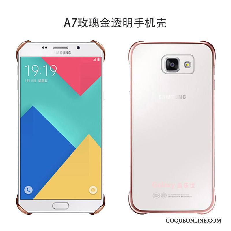 Samsung Galaxy A5 2016 Coque Protection Étui En Cuir Authentique Or Rose Transparent Étoile Couvercle Arrière