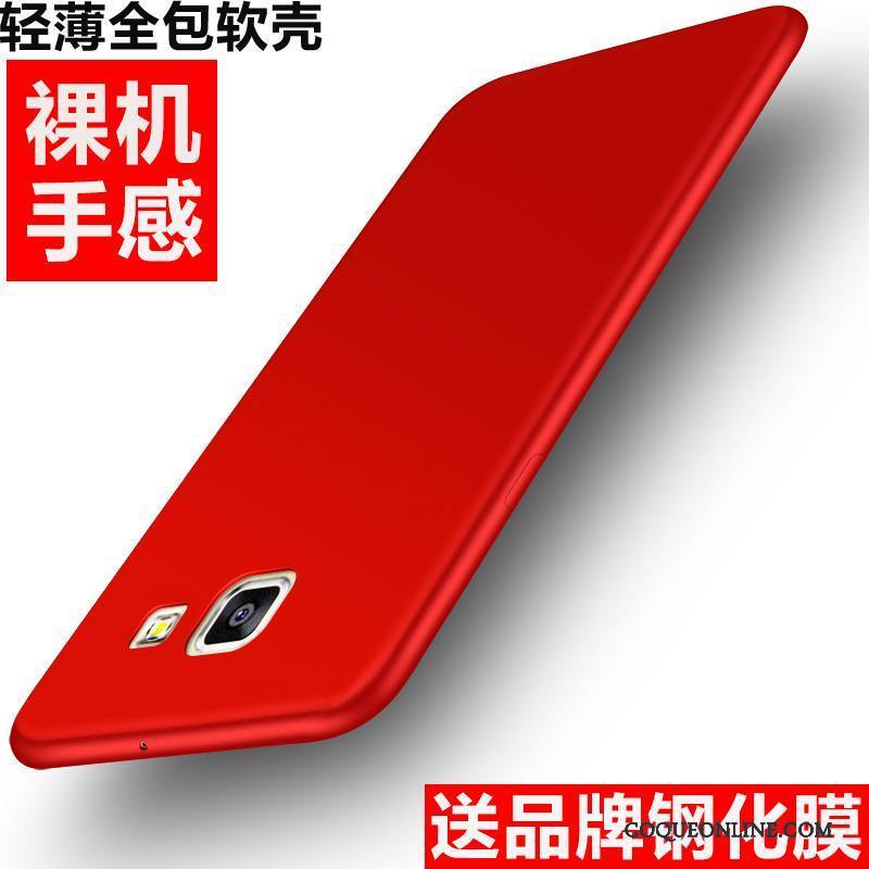 Samsung Galaxy A5 2016 Fluide Doux Coque Rouge Tendance Étoile Délavé En Daim Silicone