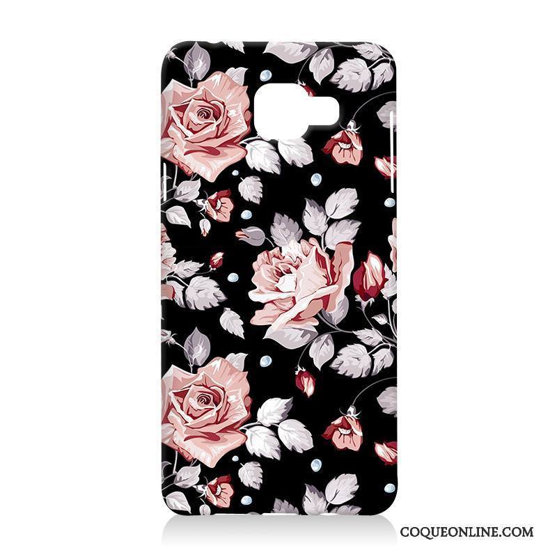 Samsung Galaxy A5 2016 Fluide Doux Fleurs Silicone Coque De Téléphone Noir Difficile Étui