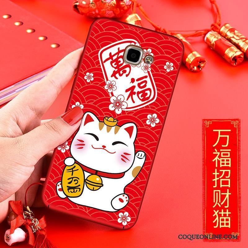 Samsung Galaxy A5 2016 Nouveau Étoile Rouge Coque Chat Richesse Protection