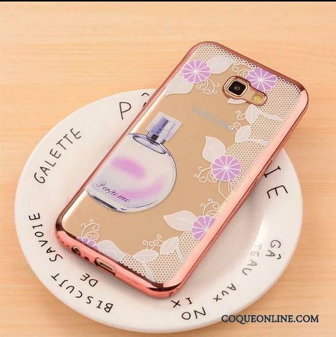 Samsung Galaxy A5 2017 Coque Dessin Animé Étoile Rose Placage Gaufrage Incassable Protection
