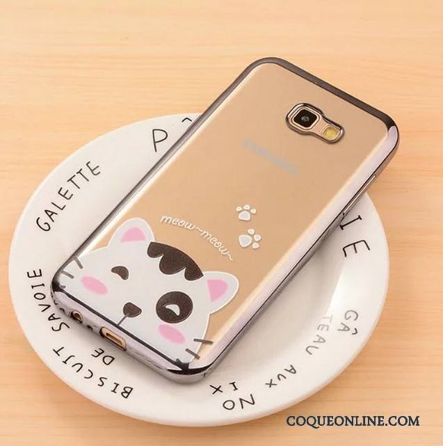 Samsung Galaxy A5 2017 Coque Dessin Animé Étoile Rose Placage Gaufrage Incassable Protection