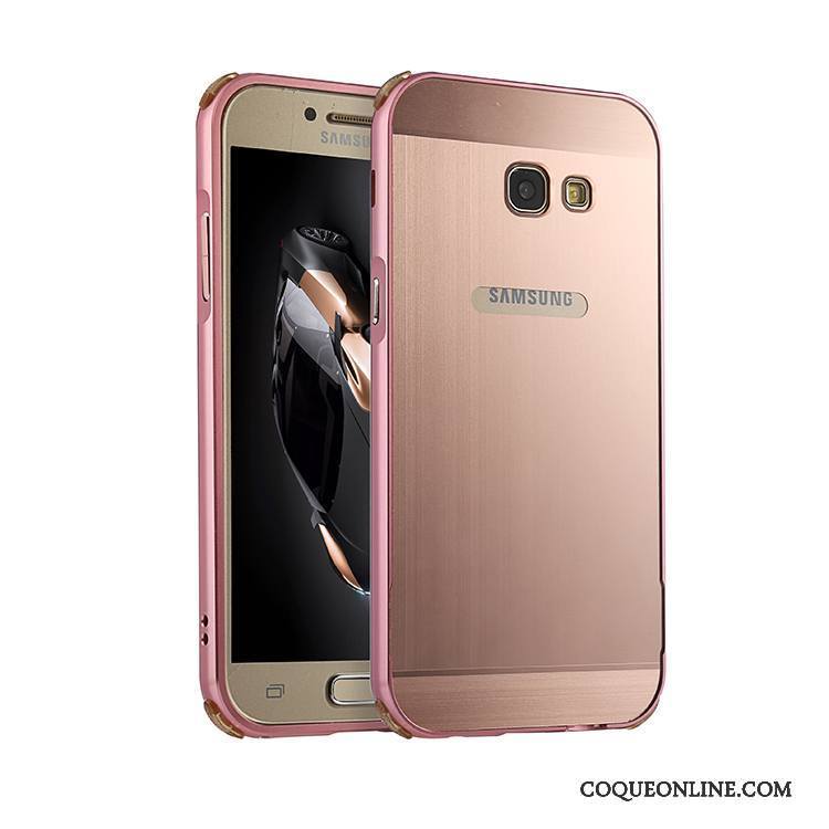 Samsung Galaxy A5 2017 Coque Protection Soie Or Rose Métal Étoile Modèle Fleurie Créatif