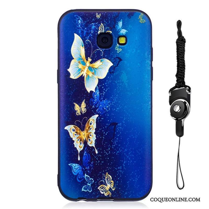 Samsung Galaxy A5 2017 Délavé En Daim Coque De Téléphone Étoile Noir Dessin Animé Peinture Fluide Doux