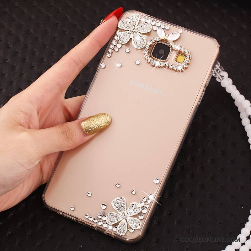 Samsung Galaxy A5 2017 Silicone Étui Strass Protection Transparent Ornements Suspendus Coque De Téléphone