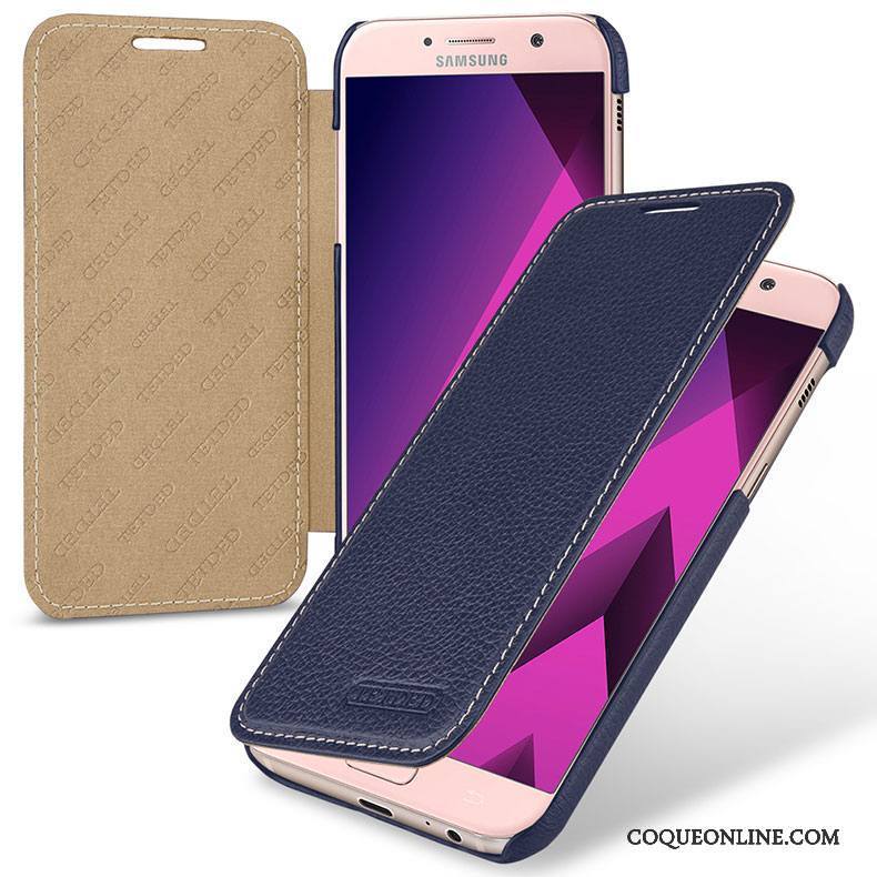 Samsung Galaxy A5 2017 Vert Coque De Téléphone Étui En Cuir Protection Étoile