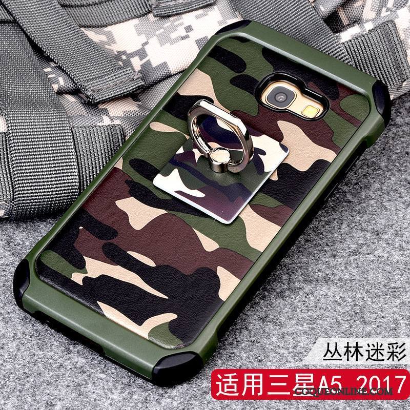 Samsung Galaxy A5 2017 Étoile Incassable Coque De Téléphone Vert Camouflage Étui Support