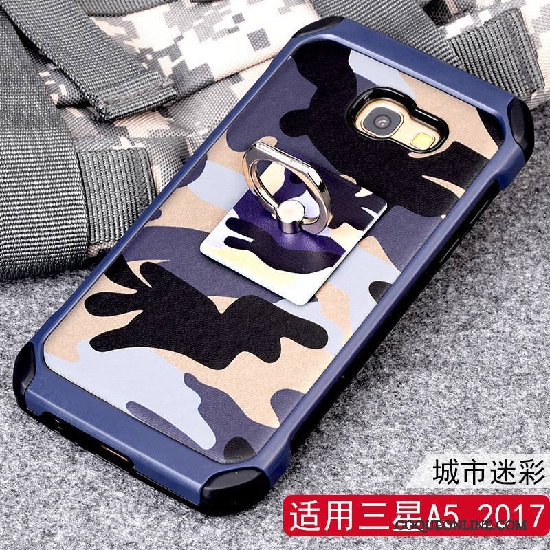 Samsung Galaxy A5 2017 Étoile Incassable Coque De Téléphone Vert Camouflage Étui Support