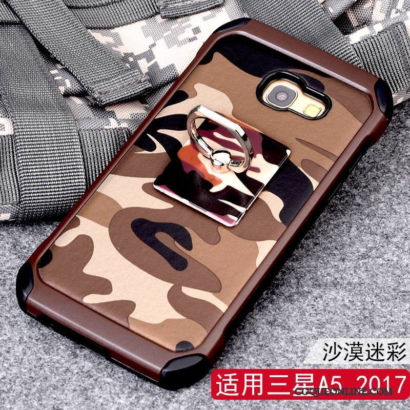 Samsung Galaxy A5 2017 Étoile Incassable Coque De Téléphone Vert Camouflage Étui Support