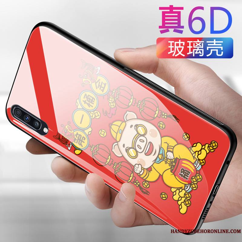 Samsung Galaxy A50 Charmant Tout Compris Silicone Verre Dessin Animé Fluide Doux Coque De Téléphone