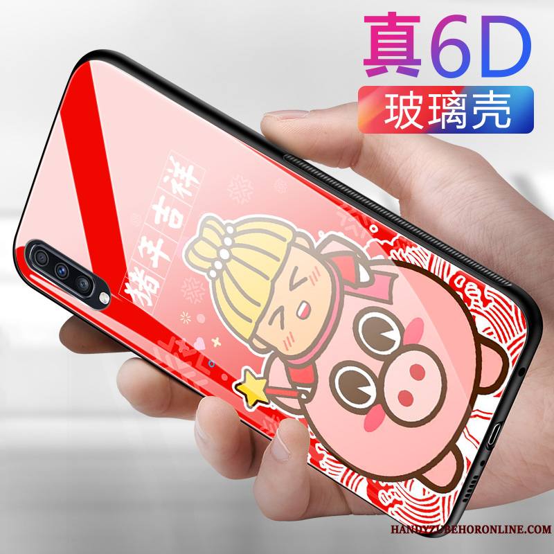 Samsung Galaxy A50 Charmant Tout Compris Silicone Verre Dessin Animé Fluide Doux Coque De Téléphone