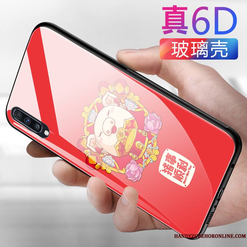 Samsung Galaxy A50 Charmant Tout Compris Silicone Verre Dessin Animé Fluide Doux Coque De Téléphone