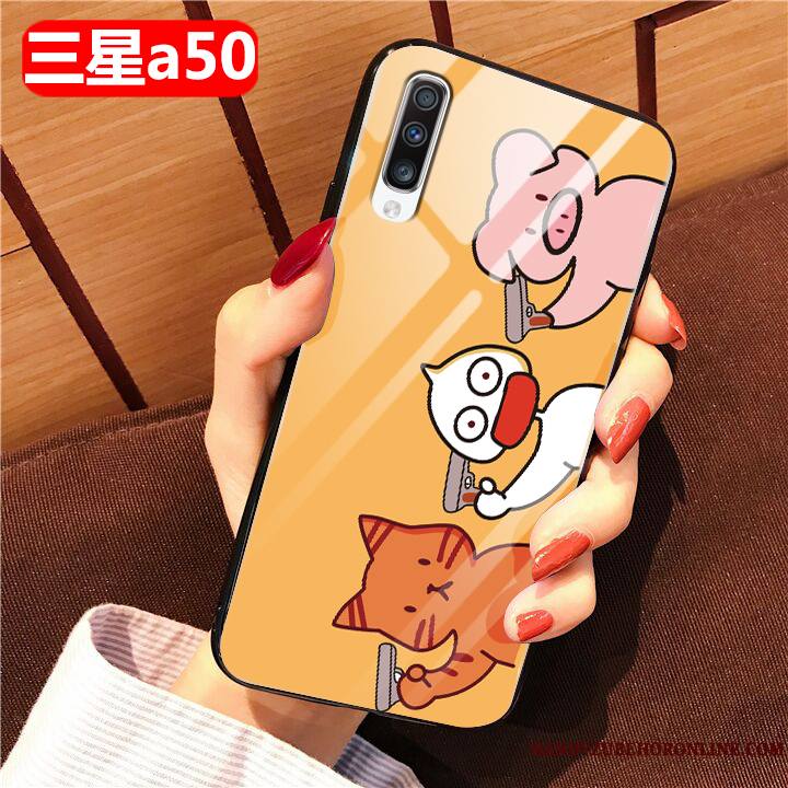 Samsung Galaxy A50 Coque De Téléphone Silicone Jaune Dessin Animé Étoile Étui Incassable