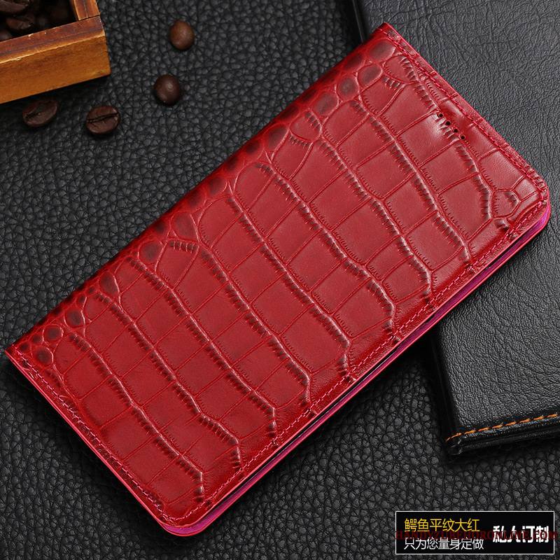 Samsung Galaxy A50 Coque Incassable Modèle Fleurie Téléphone Portable Crocodile Étui Étui En Cuir Cuir Véritable