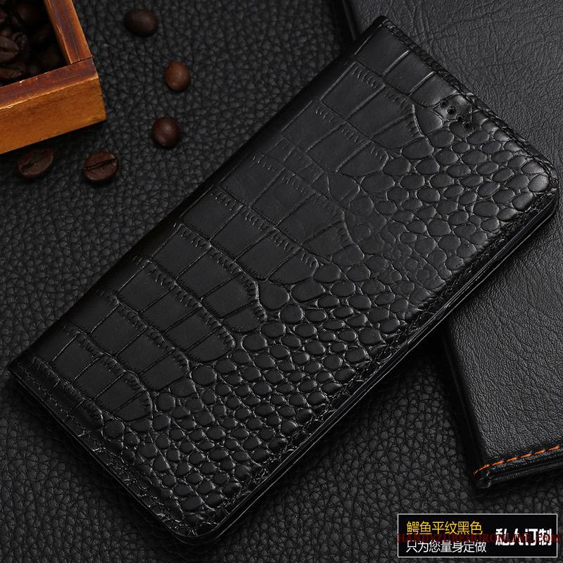 Samsung Galaxy A50 Coque Incassable Modèle Fleurie Téléphone Portable Crocodile Étui Étui En Cuir Cuir Véritable