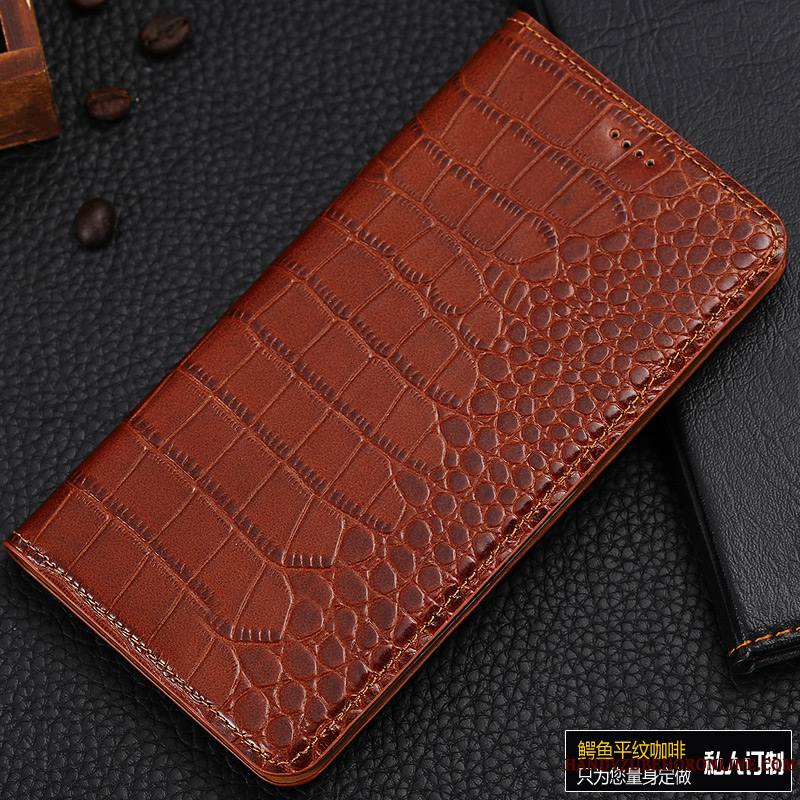 Samsung Galaxy A50 Coque Incassable Modèle Fleurie Téléphone Portable Crocodile Étui Étui En Cuir Cuir Véritable