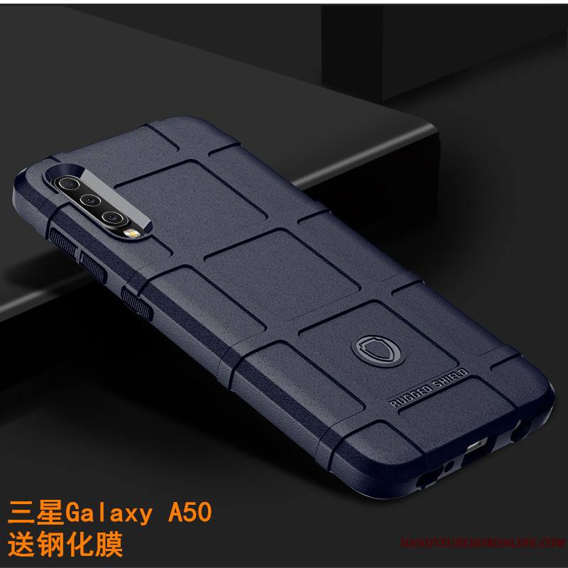 Samsung Galaxy A50 Coque Marque De Tendance Tout Compris Fluide Doux Luxe Silicone Délavé En Daim Protection