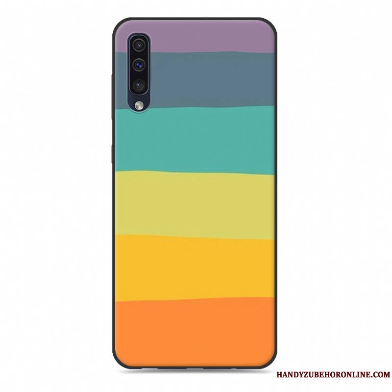 Samsung Galaxy A50 Coque Nouveau Silicone Téléphone Portable Fluide Doux Noir Marque De Tendance Étoile