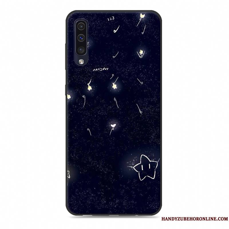 Samsung Galaxy A50 Coque Nouveau Silicone Téléphone Portable Fluide Doux Noir Marque De Tendance Étoile