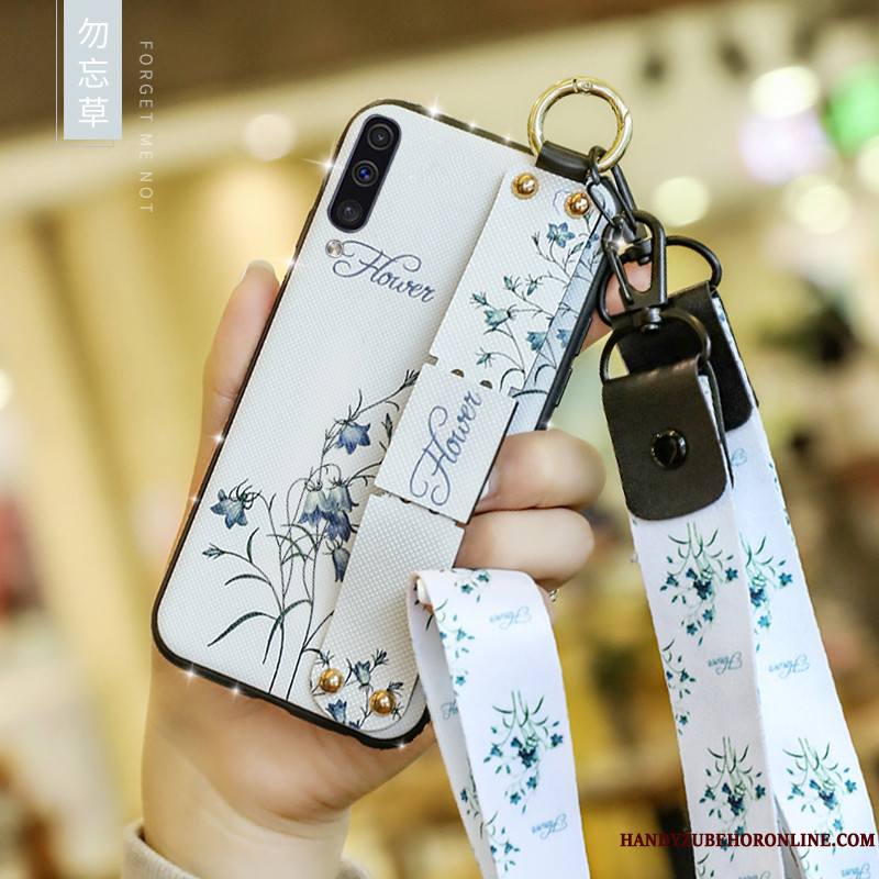 Samsung Galaxy A50 Coque Style Chinois Fleur Longue Protection Courte Étoile Ornements Suspendus