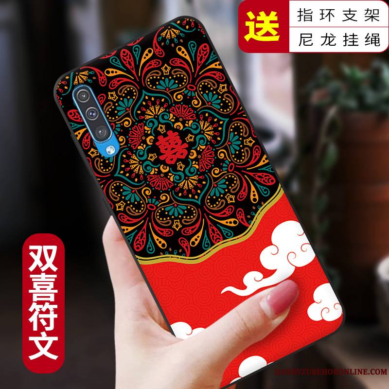 Samsung Galaxy A50 Coque Tout Compris Silicone Fluide Doux Style Chinois Protection Incassable Mode