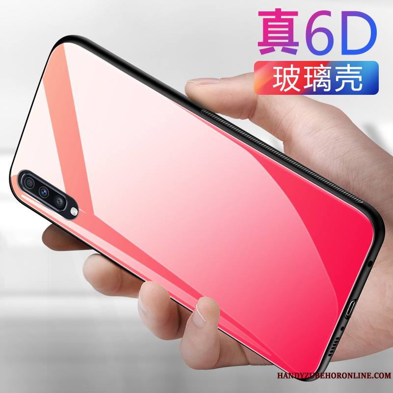 Samsung Galaxy A50 Coque Verre Tout Compris Marque De Tendance Étui Simple Couleur Unie Personnalité