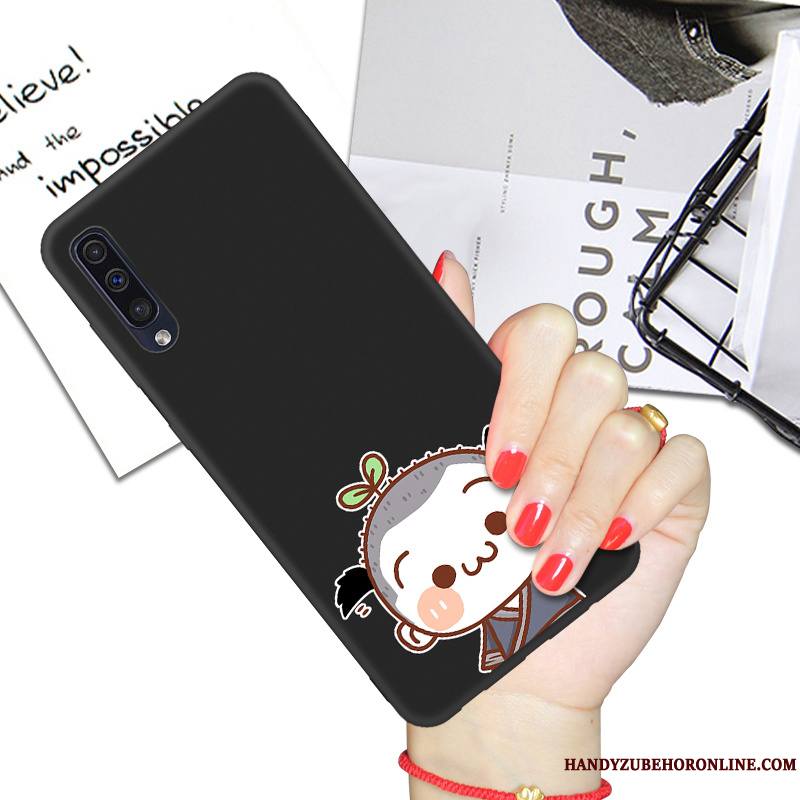 Samsung Galaxy A50 Créatif Noir Dessin Animé Coque Silicone Fluide Doux De Téléphone