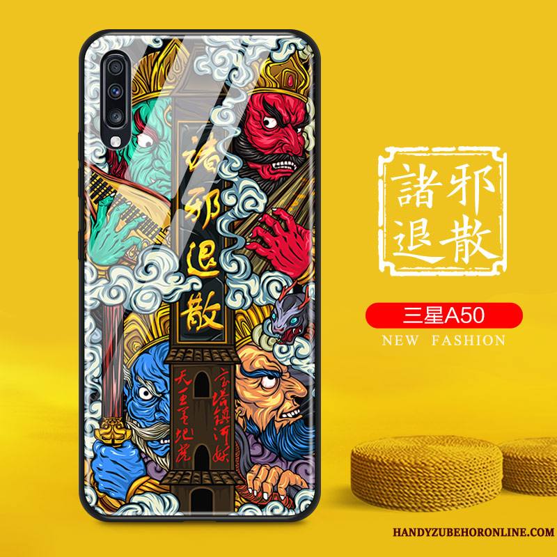 Samsung Galaxy A50 Personnalité Style Chinois Tendance Jaune Étoile Coque De Téléphone Marque De Tendance