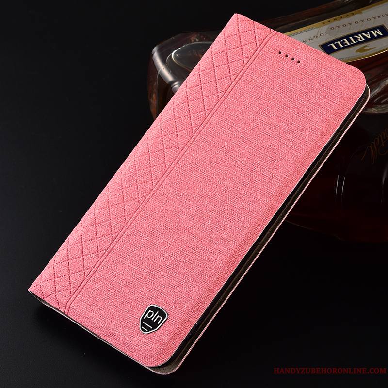 Samsung Galaxy A50 Étoile Coque De Téléphone Téléphone Portable Plaid Lin Étui En Cuir Protection