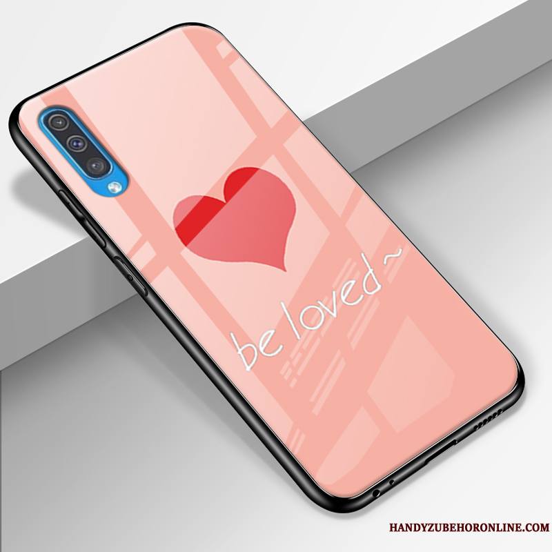 Samsung Galaxy A50 Étoile Rose Verre Amoureux Personnalité Coque De Téléphone Étui