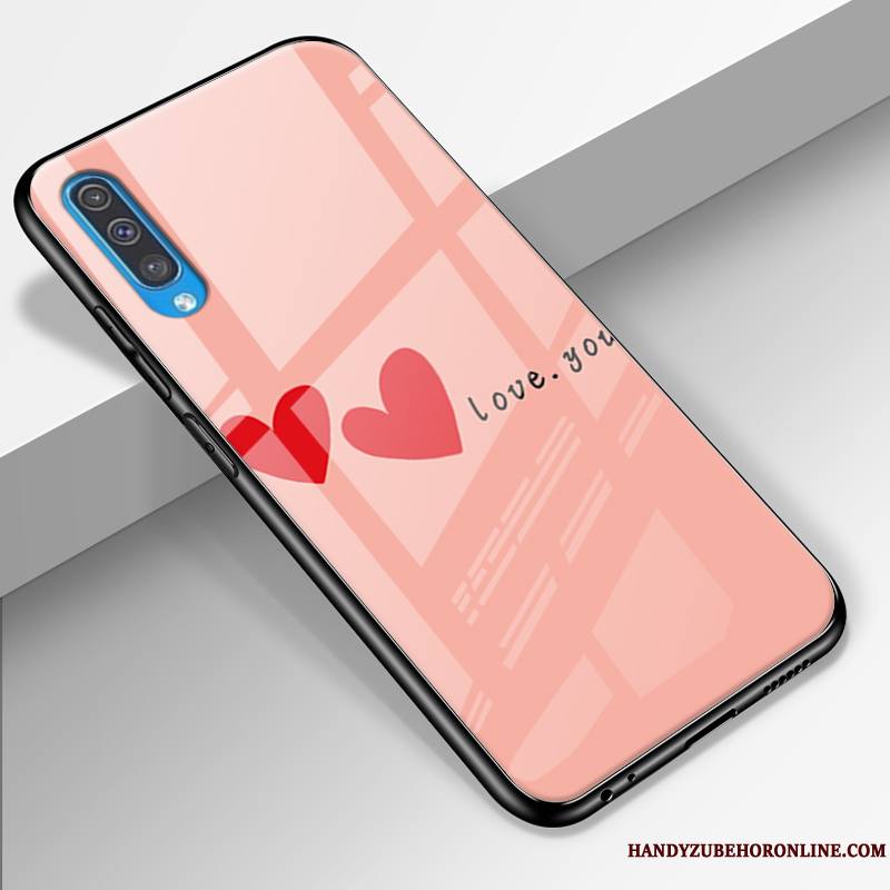 Samsung Galaxy A50 Étoile Rose Verre Amoureux Personnalité Coque De Téléphone Étui