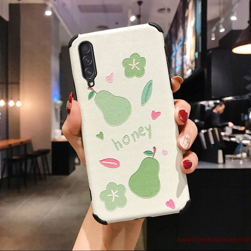 Samsung Galaxy A50s Coque Protection Vert Soie Mulberry Modèle Fleurie Étoile Dessin Animé Étui