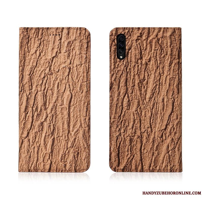 Samsung Galaxy A50s Étoile Blanc Cuir Coque De Téléphone Délavé En Daim Arbres Marque De Tendance