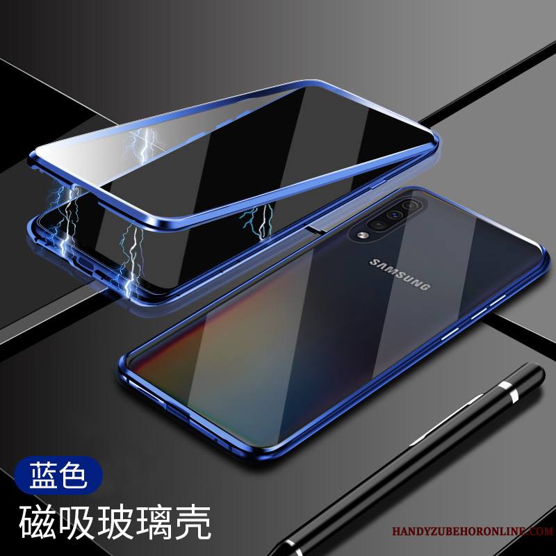 Samsung Galaxy A50s Étoile Tout Compris Étui Bleu Magnétisme Verre Coque De Téléphone